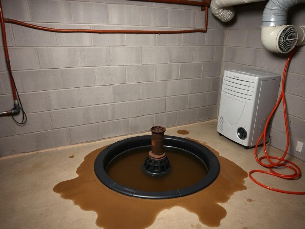 Sump pit rebuild — before