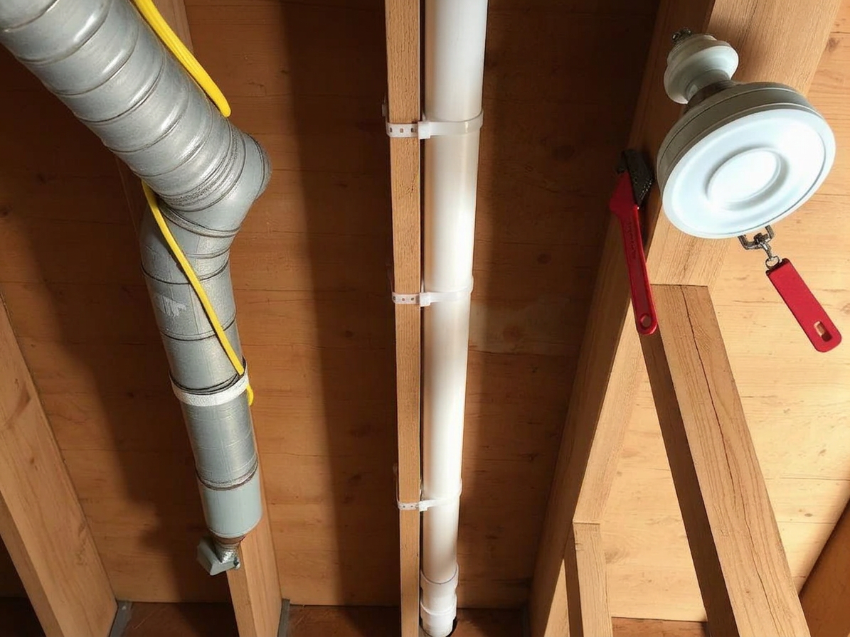 Cast iron to PVC stack — after