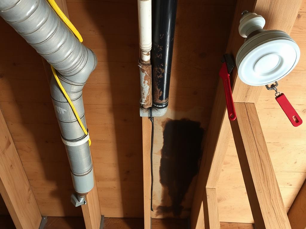 Cast iron to PVC stack — before
