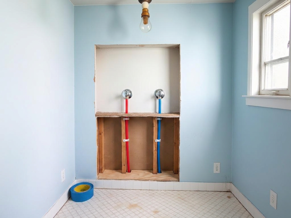 Full bathroom re-pipe — after